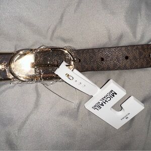 Michael Kors Tan Reversible Belt with Gold Buckle